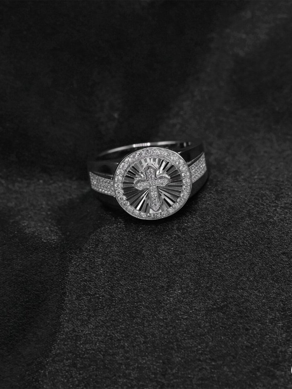 925 Sterling Silver Cross Signet Ring